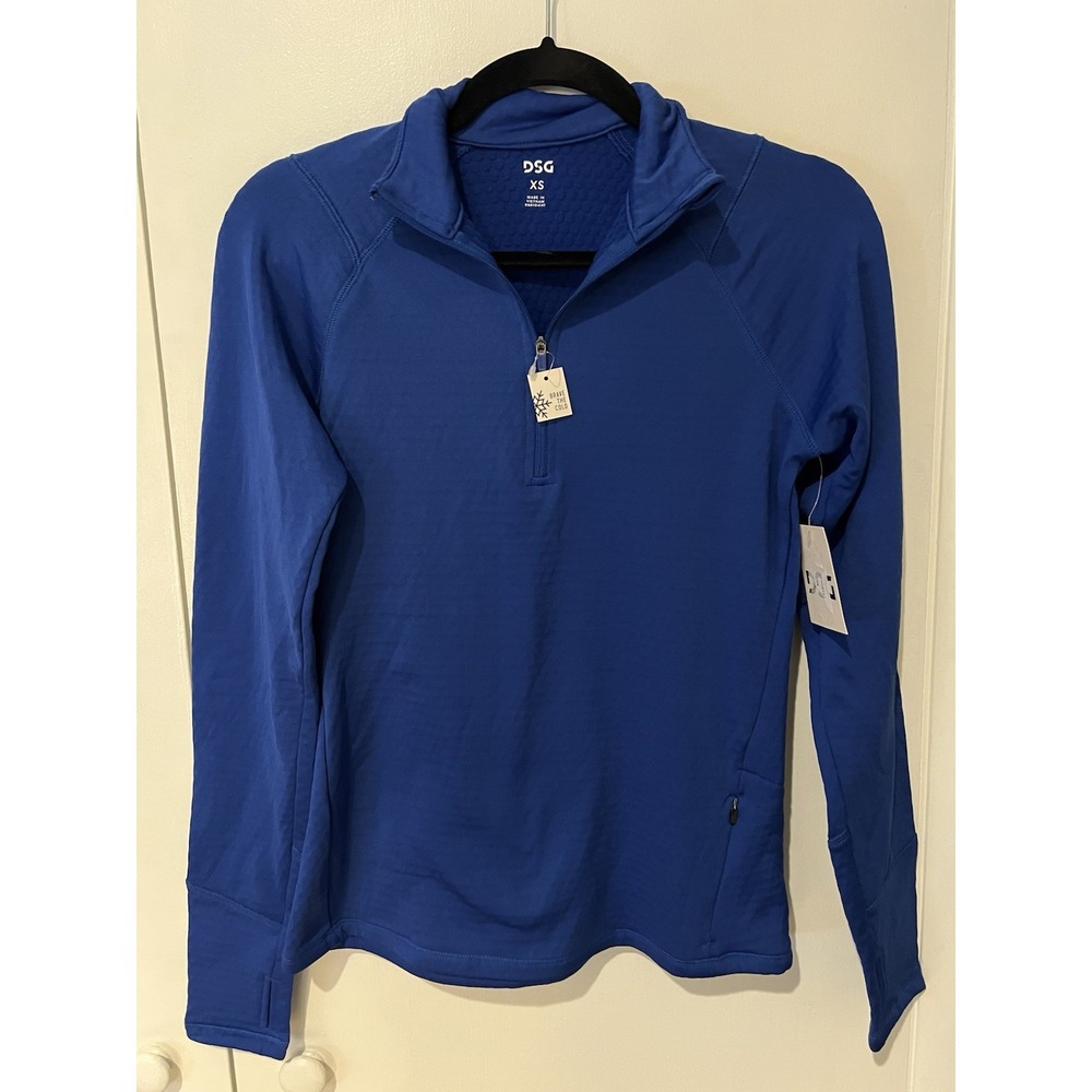 NWT DSG Women's Run Grid 1/4 Zip Pullover Team Royal Blue Size XS Cold Weather
